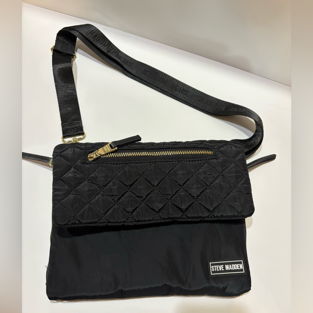 Steve Madden Quilted Black Crossbody Bag